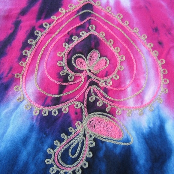 Women's Poncho Top, size XL-XXL?? Pullover Tie Dye Summer comfort Multi color - Picture 11 of 15